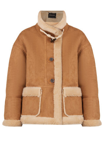 Sfilato Shearling Coat 25875 — Beige
