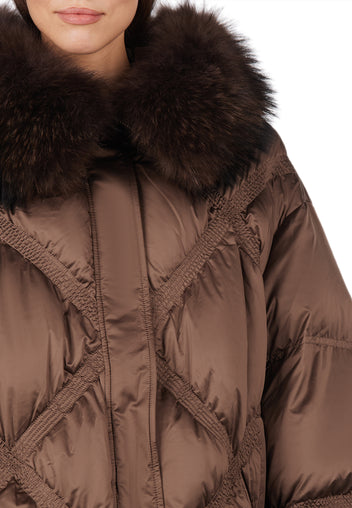 Occhiobello Down Jacket — Brown