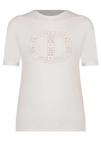 Ivory Logo Short-Sleeve Knit Tee - view 1