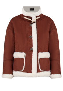 Brown Shearling-Trim Jacket - view 1