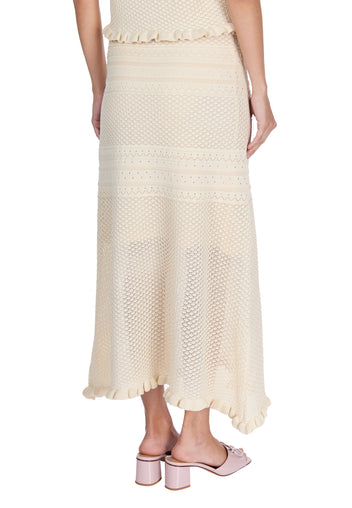 Ivory Pointelle Top and Skirt Set - view 11