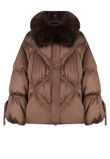 Occhiobello Down Jacket — Brown