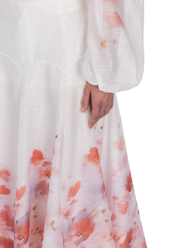 Blush Floral Sleeveless Blouse and Skirt Set - view 6