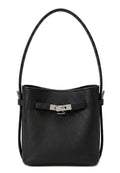 Black Buckle Leather Bucket Bag - view 1