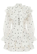 White Dotted Ruffle Blouse and Shorts Set - view 1