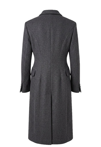 Graphite Double-Breasted Long Coat - view 2
