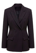 Wine Tailored Single-Breasted Blazer