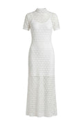 Ivory Eyelet Short-Sleeve Midi Dress - view 1