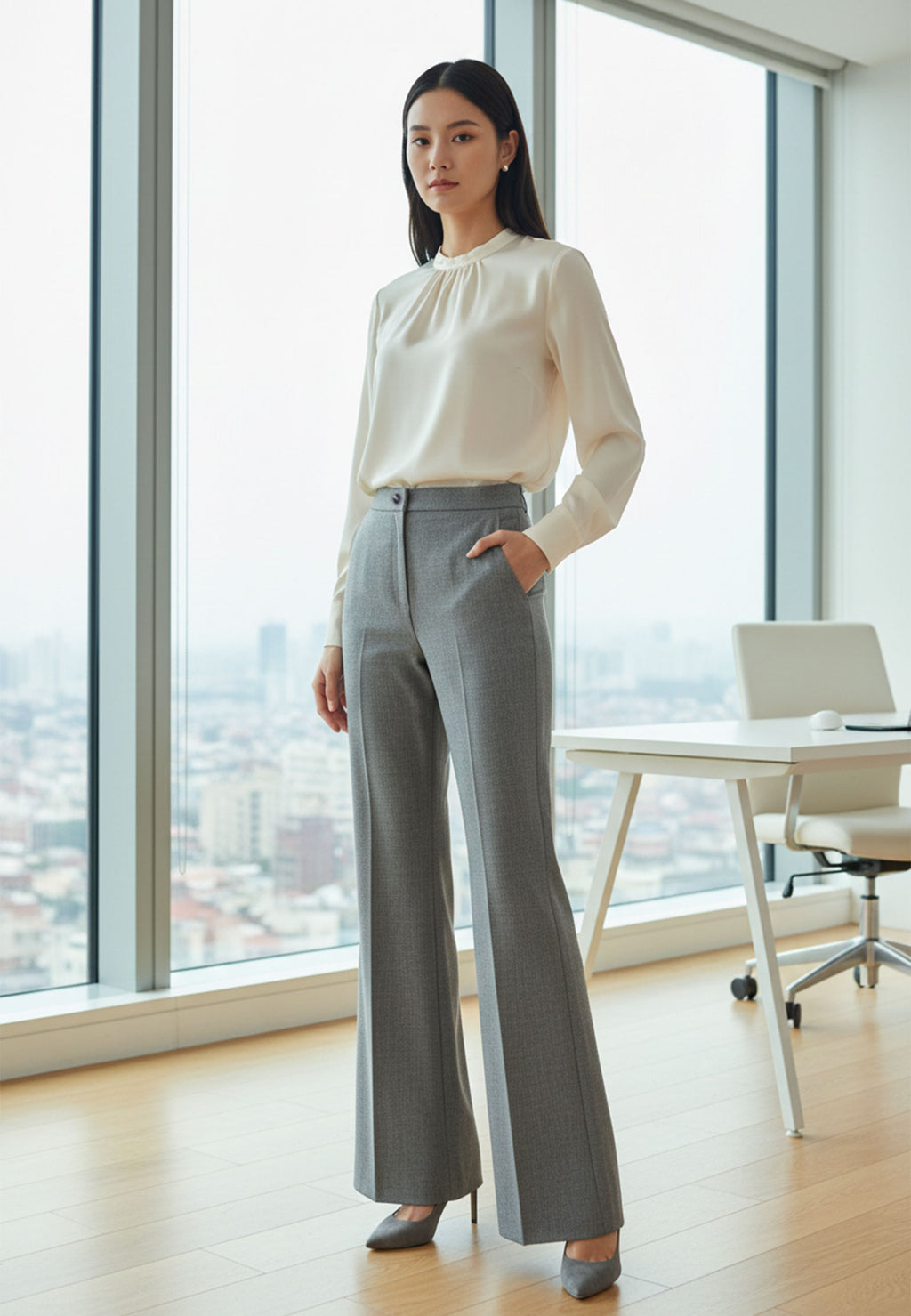 Gray Sfilato trousers - view 2