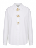 White Gold-Floral Button Shirt