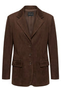 Brown Single-Breasted Linen Blazer - view 1