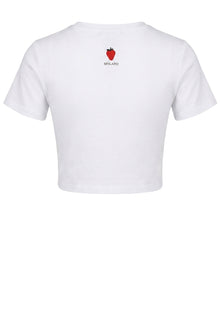 White Cropped Cotton T-Shirt - view 2