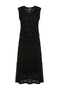 Black Lace Sleeveless Skirt Set - view 1