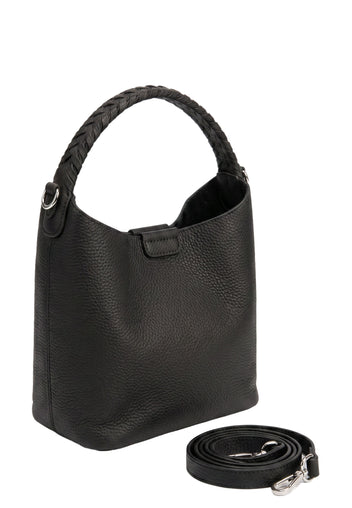 Black Braided-Handle Bucket Bag - view 3