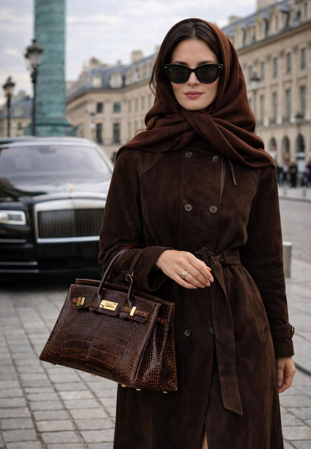 Black Sfilato trench coat - view 2