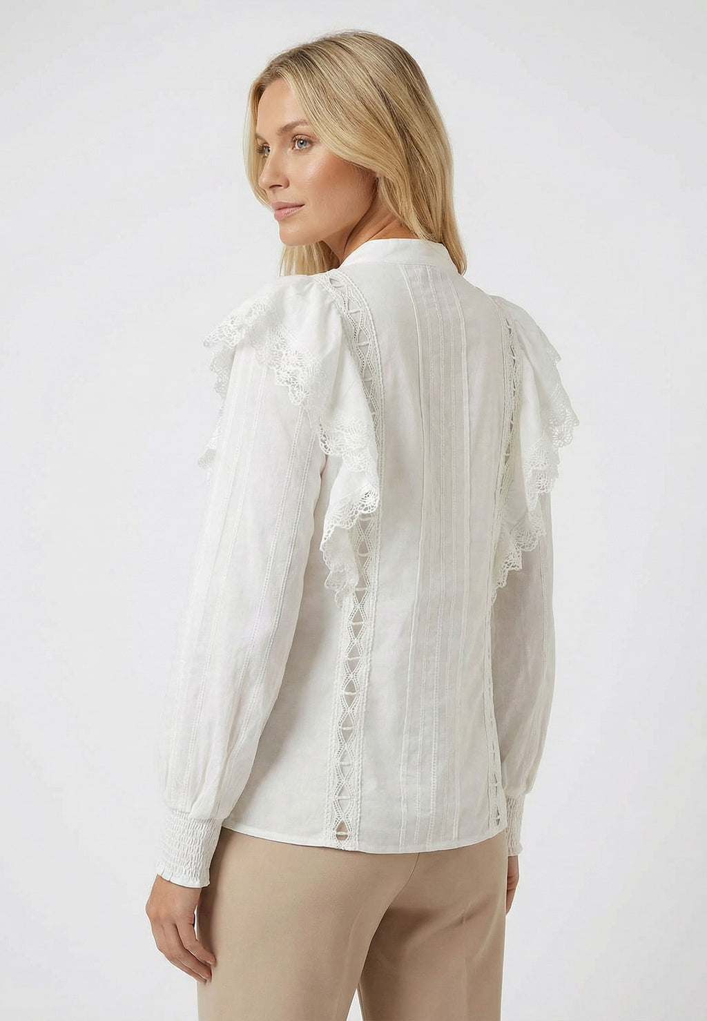 White and Gray Sfilato dress - view 4