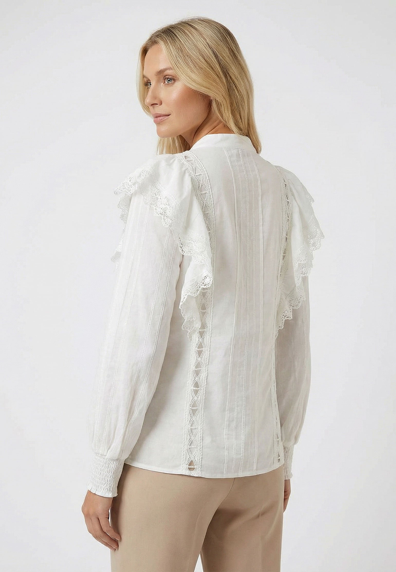 White and Gray Sfilato dress - view 4