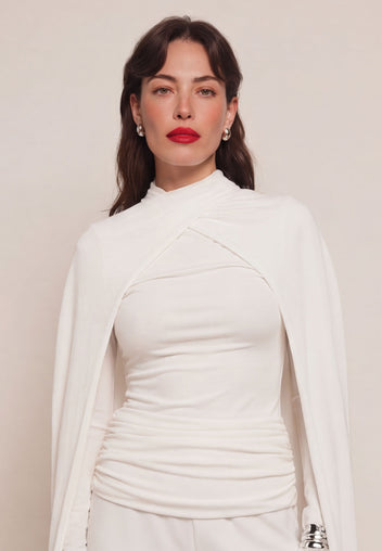 Ivory Ribbed Long-Sleeve Skirt Set - view 5