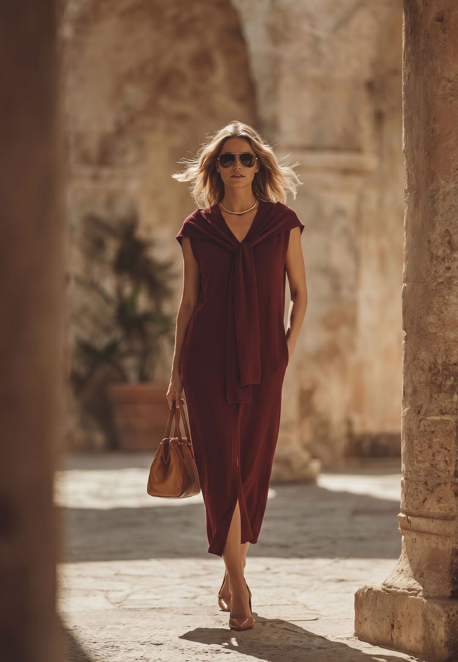 Black and Burgundy Sfilato dress - view 2