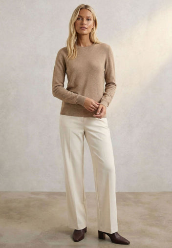 Camel Smooth Crewneck Knit Pullover - view 2