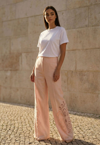 White Stud-Neck Relaxed T-Shirt - view 2