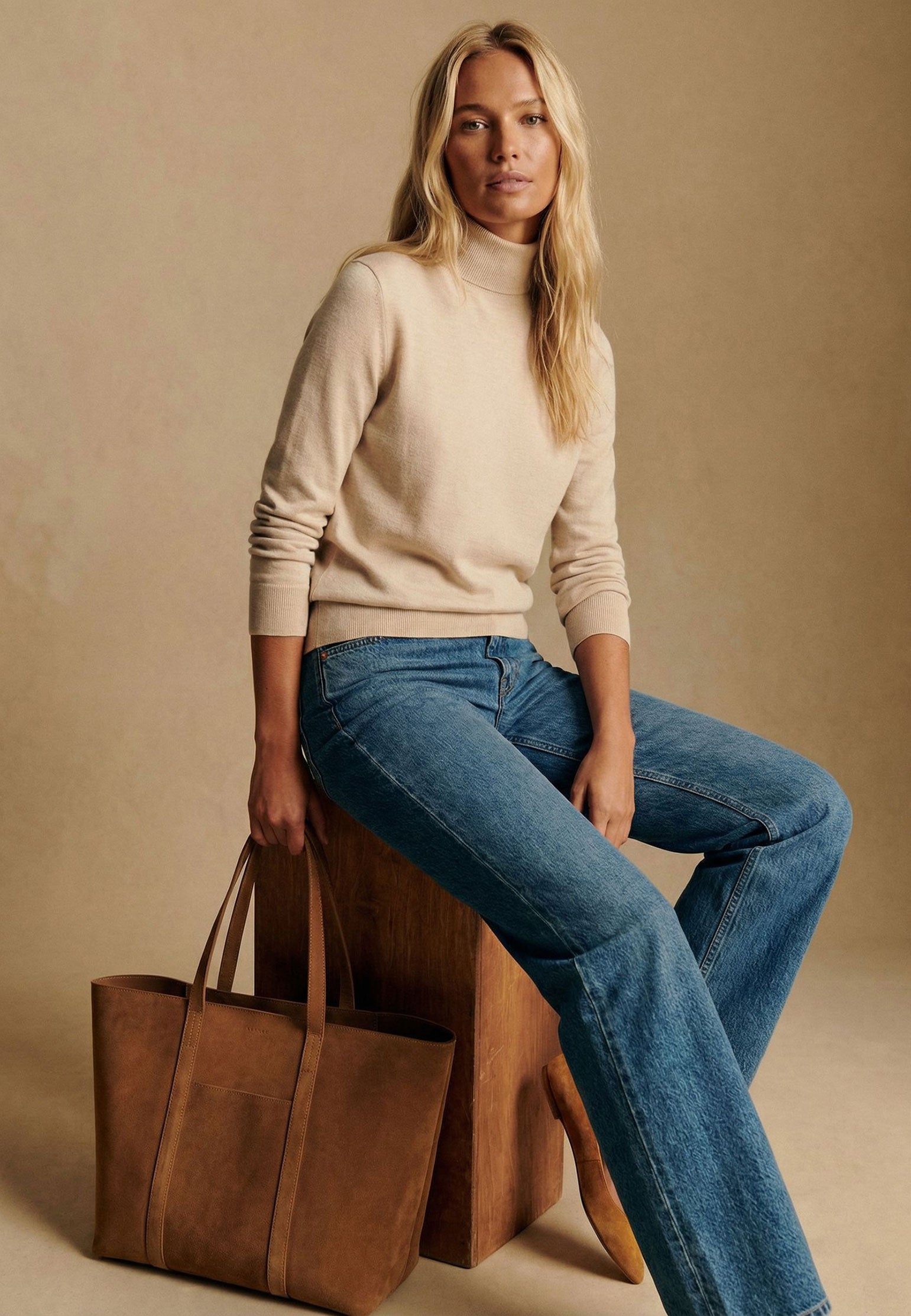 Cream Sfilato turtleneck - view 2