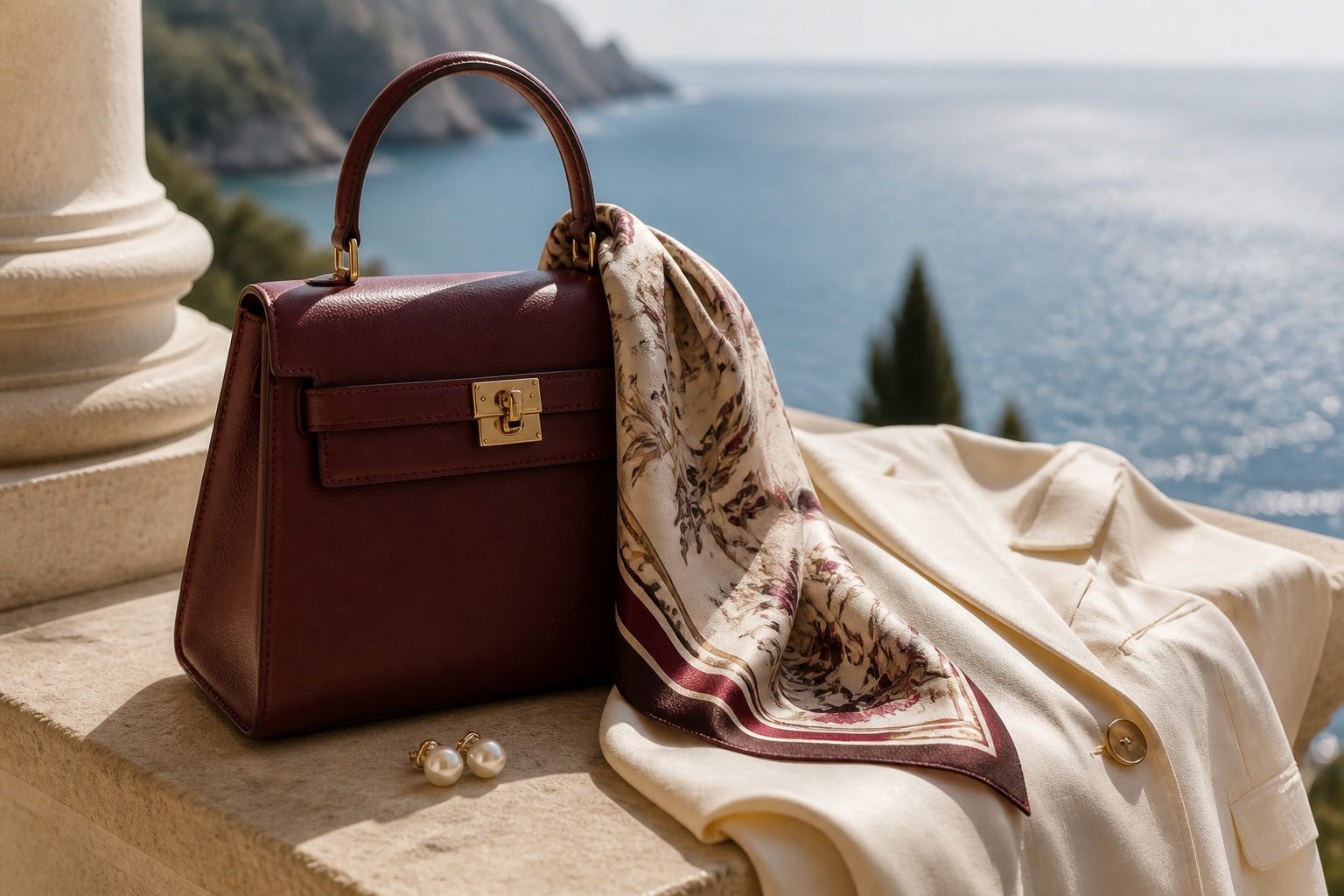 Sfilato bag and silk scarf detail